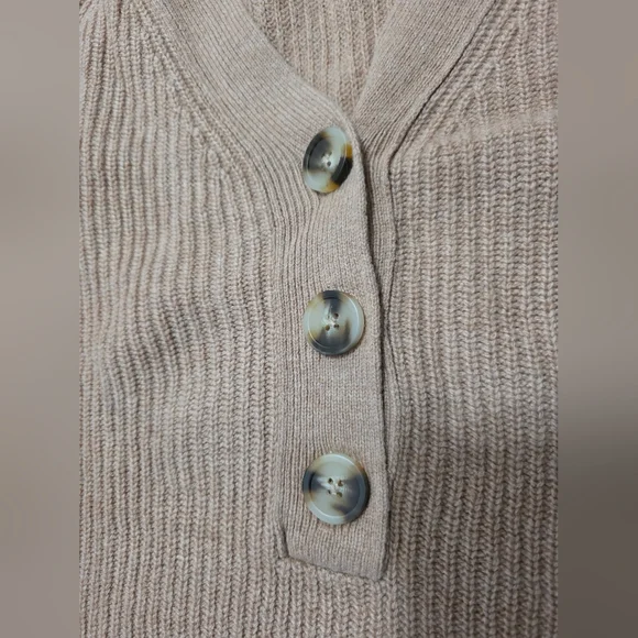 MADEWELL Granola Women's Merino Wool Knit Tan Sweater Boho Classy - Picture 4 of 12